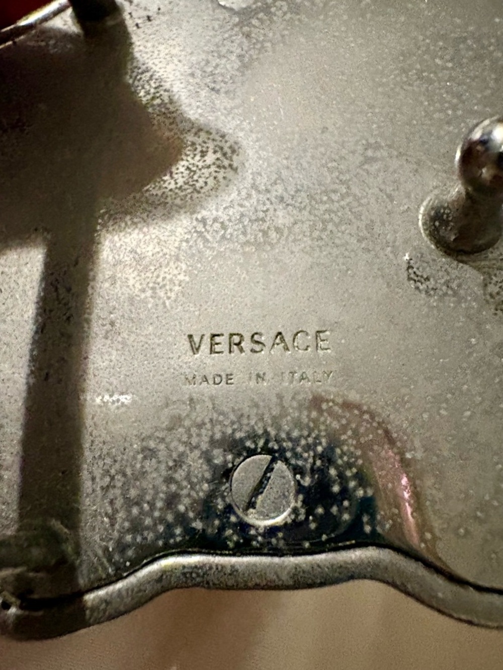 Versace Silver-Tone heavy weight Branded Hardware Accent belt buckle - Picture 4 of 11